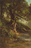 Thomas Hill, Sun-dappled Tree beside a Quiet Brook
