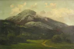 Annie Harmon, A Group of Landscapes (13), two oil on panel (cigar box tops); eleven oil on canvas (seven unstretched)