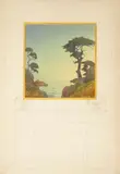 Ferdinand Burgdorff, Cypress Trees overlooking an Inlet