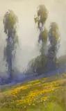 Percy Gray, Poppies and Eucalyptus Trees, watercolor on paper
