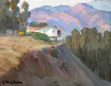 Jean Mannheim, Hilltop Home, oil on board