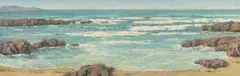 Ross Dickinson, Coastal Waves, oil on masonite