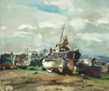 Maurice Logan, Along the Slough, Bass Season, oil on canvas