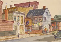 Bernard von Eichman, A Day in the City, watercolor on paper
