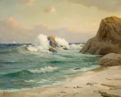 Pacific Sunset by Angel Espoy, oil on canvas, offered Aug 2007