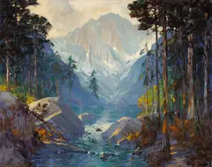 H. Raymond Henry, A River in the Sierras, oil on canvas