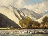Robert Wood, Small Community beside a Mountain Stream