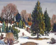 Trees in Winter by Paul Lauritz, oil on canvas board, sold Aug 2007