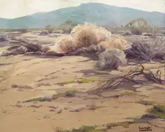 Desert Brush by Sam Hyde Harris, oil on canvas on board, offered Aug 2007
