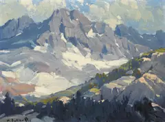 Perpetual Snow by Hanson Puthuff, oil on board, sold Aug 2007