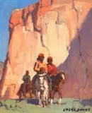Navajos on Horseback, Canyon de Chelly by Edgar Alwin Payne, oil on canvas on board, sold Aug 2007