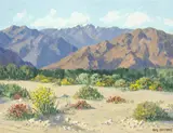 Carl Sammons, Desert, Palm Springs, oil on canvas board