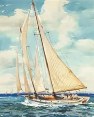 Summer Sailing by Maurice Logan, watercolor on paper board, sold Aug 2007