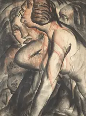 John O'Shea, Heads, watercolor on paper