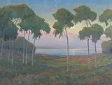William Dorsey, Moon Over Montecito, oil on canvas