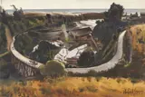 Milford Zornes, Saw Mill by the Sea, 1939, watercolor on paper