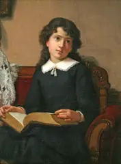 Lemuel Wilmarth, Girl Reading, oil on canvas