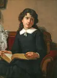 Lemuel Wilmarth, Girl Reading, oil on canvas