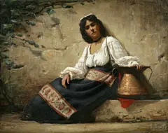 Contadina by Charles Sprague Pearce, oil on canvas, sold May 2007
