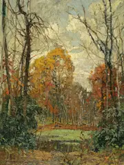 Frederick J. Mulhaupt, Pool in the Woods, oil on artist's board