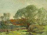 Frederick J. Mulhaupt, Pastureland, Cape Ann, oil on card