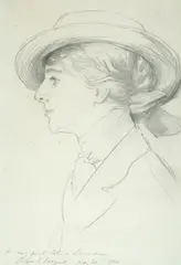 John Singer Sargent, Portrait of Mildred Stimson Livermore, Daughter of Colonel Livermore, pencil on paper