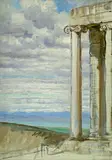 Anna Richards Brewster, Tunis, European Coastline, and Ionic Column in a Landscape: three, i)oil on painter's board, ii&iii)oil on canvas