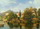 Henry Pember Smith, Italian Lakeside Town, oil on canvas