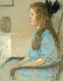 Elmer Livingston MacRae, Seated Child's Profile, pastel on paper