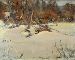 Edward Gregory Smith, Winter Landscape, oil on cradled panel