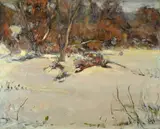 Edward Gregory Smith, Winter Landscape, oil on cradled panel