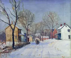 Walter Emerson Baum, Carversville in Winter, oil on canvas