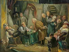 Casting for Character by Don Freeman, oil on masonite, sold May 2007