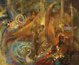 Fanciful Still Life by American School, oil on canvas, sold May 2007