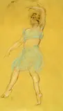Arnold Friedman, Dancing Woman, colored chalk and pencil on yellowish paper