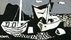 Boats by Vaclav Vytlacil, oil on board, offered May 2007