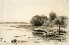Oscar Florianus Bluemner, Great Neck, Long Island, black chalk on paper