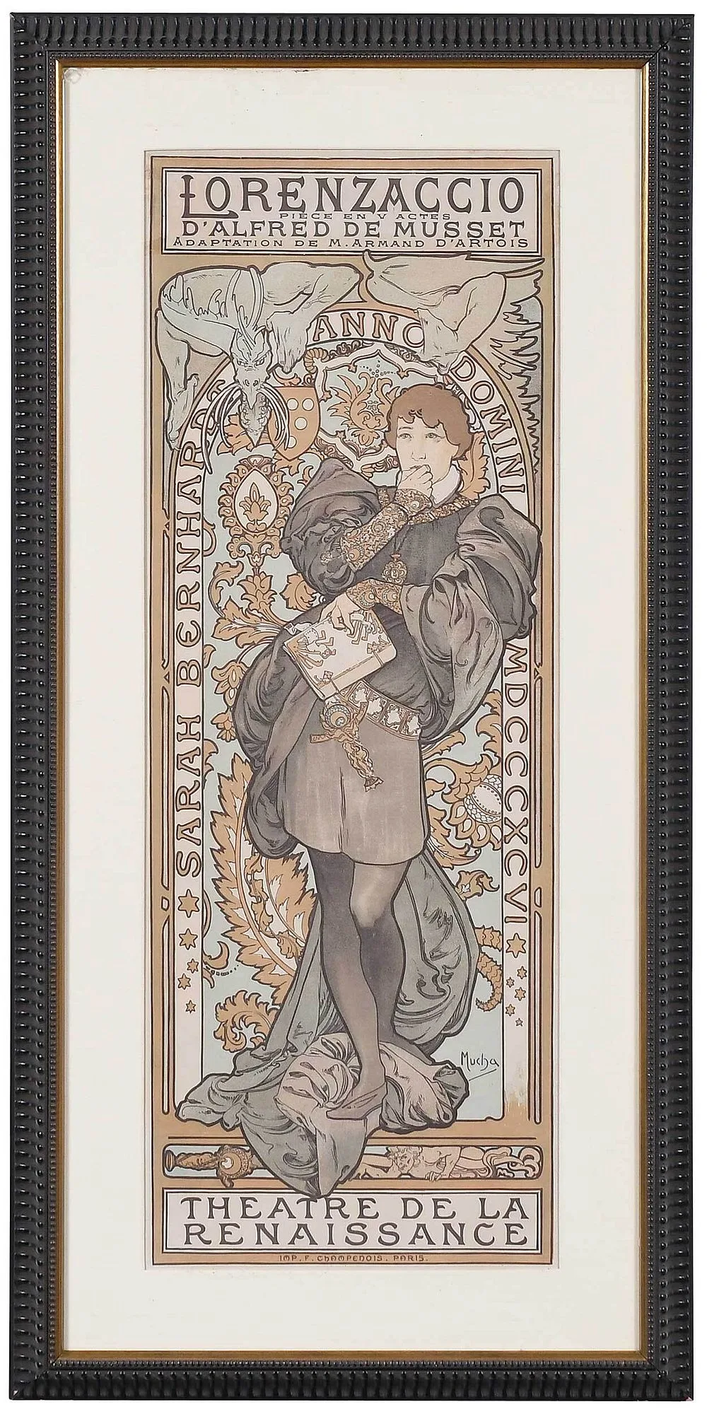 Poster by Alphonse Mucha, 1896, sold Feb 2023