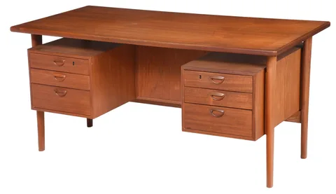 Teak Desk by Kai Kristiansen, circa 1960s, sold Apr 2024