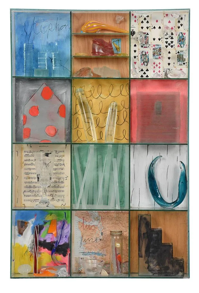 Sculpture by Therman Statom, 1994, and glass, sold Apr 2022