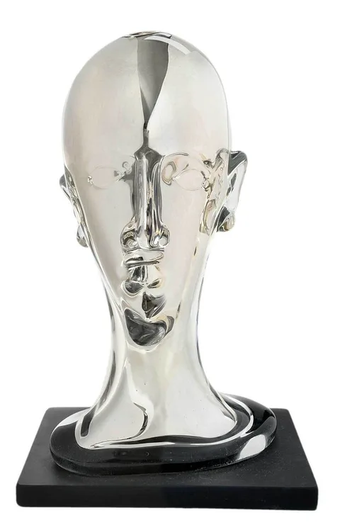 Untitled by Richard Jolley, 2010, silvered glass head, sold Nov 2021