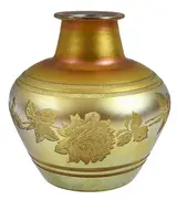 Durand, Iridescent Cameo Cut Art Glass Vase
