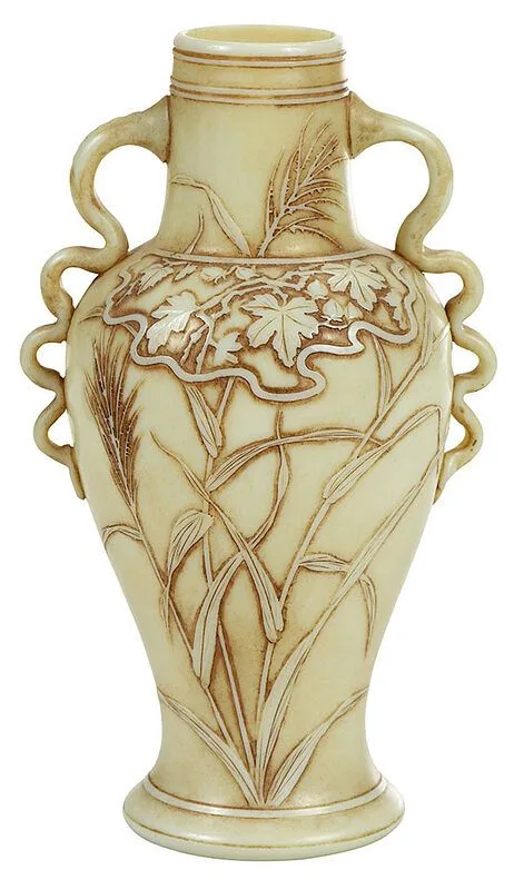 Thomas Webb & Sons, "Ivory" Cameo Glass Vase