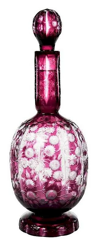 Stevens & Williams, Amethyst Intaglio Decanter, circa 1900