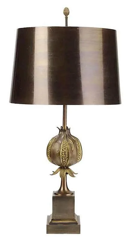 Maison Charles, Bronze Lamp, bronze lamp with bronze shade