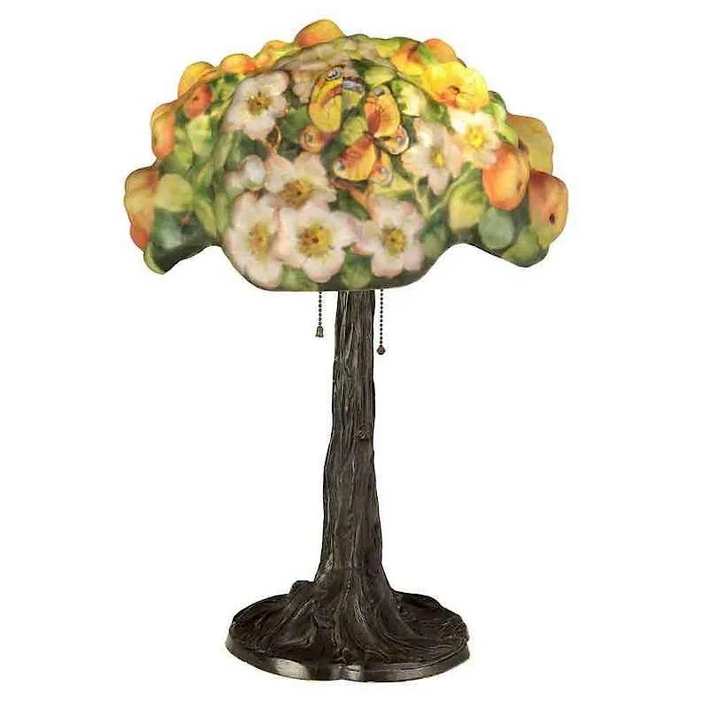 Puffy Apple Blossom Lamp by Pairpoint, sold Sep 2017