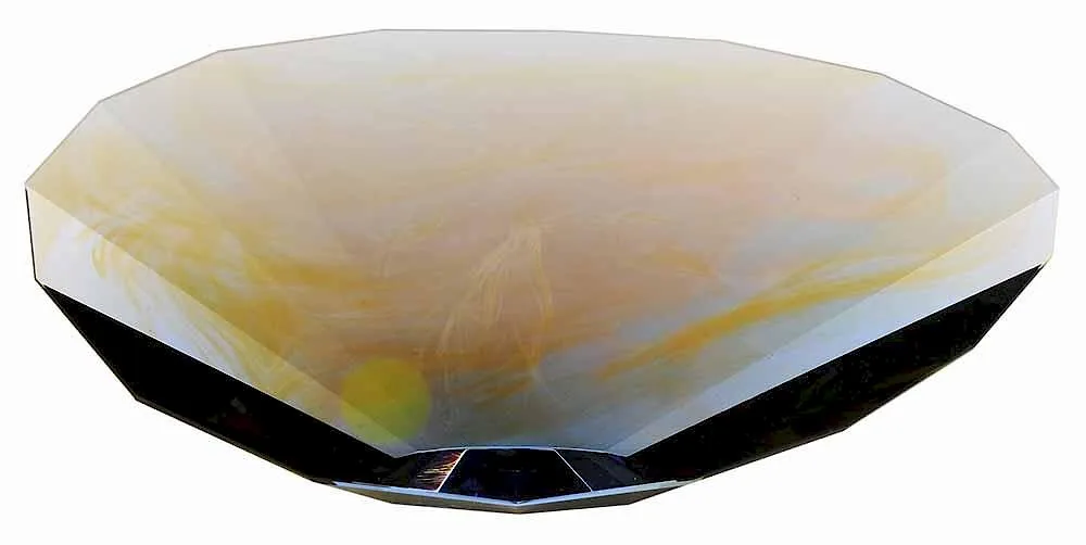 Sculpture by Mark Peiser, cut and polished glass, sold Mar 2017