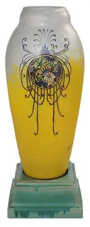Auguste Legras, Art Deco Enameled and Lighted