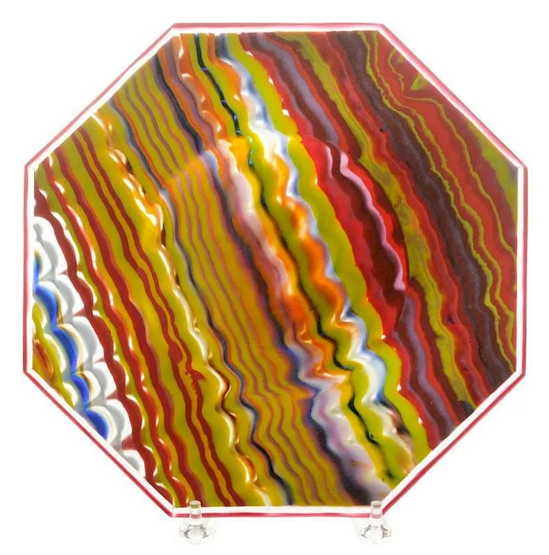 Klaus Moje, Untitled, 1987, fused and carved glass platter