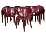 Mario Bellini, for Cassina, Set of Eight Lira e Liuto Dining Chairs in Leather, fully wrapped in rich leather